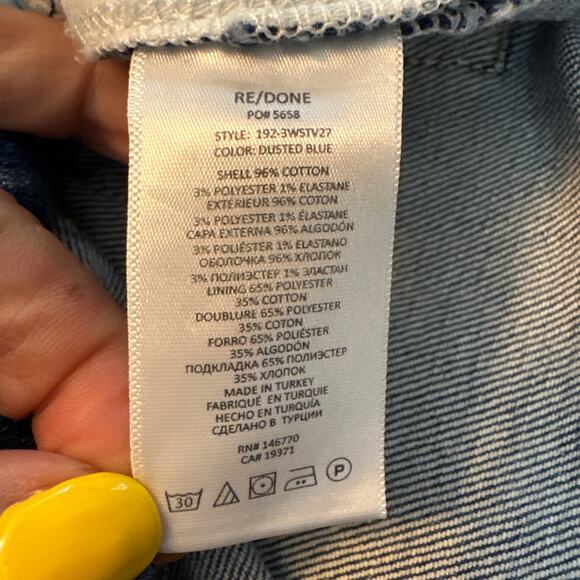 RE/DONE 70's Stove Pipe Jeans in Dusted Blue Size 26 NWT - Picture 9 of 11